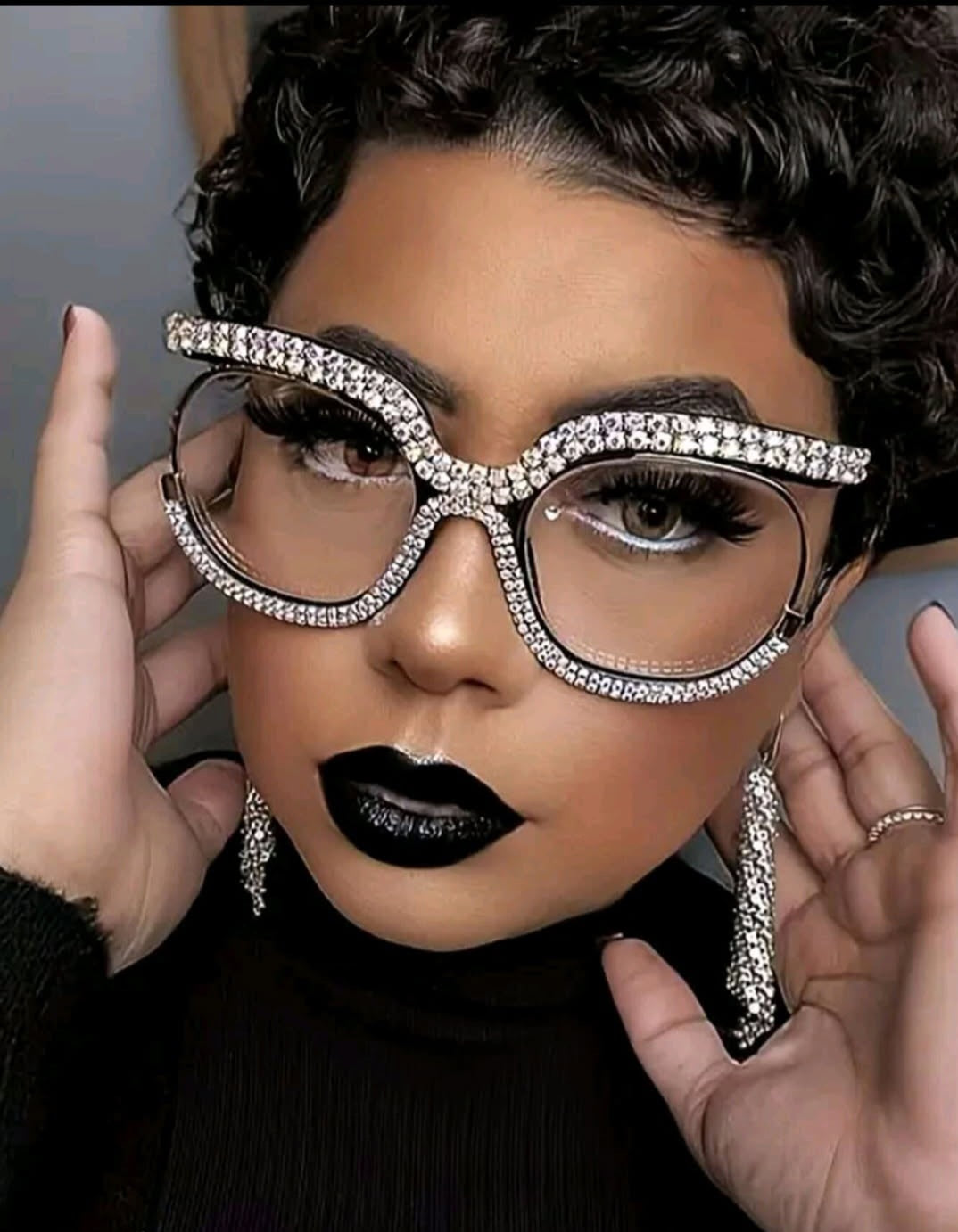 Oversized Rhinestone Glasses