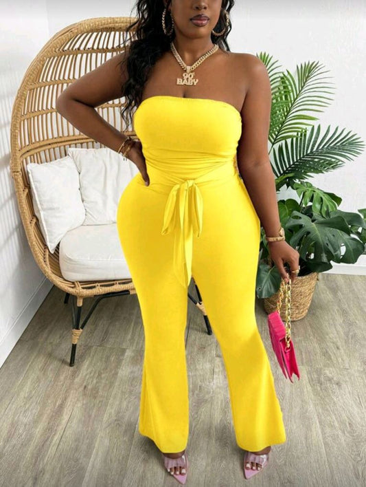 Cropped Top Jumpsuit Plus Size
